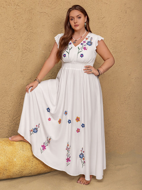 plus-size-embroidered-floral-v-neck-cap-sleeve-maxi-dress OhSoStyled - Sophia's Style-4